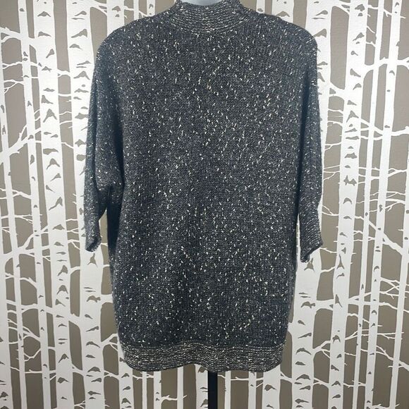 Chico's Metallic Knitted Wool Blend Sweater Twinset Tank Top, Cardigan 0 Gray, S - Picture 4 of 11